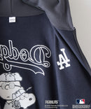 【PEANUTS/ピーナッツ】【ユニセックスデザインでリンクコーデにも◎】MLB×PEANUTS 裏起毛ジップパーカー 保温 キャラクター ドジャース ヤンキース ホワイトソックス