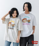 【おさるのジョージ】 オリジナルデザイン 刺繍 Tシャツ ジョージ ドロップショルダー ビッグシルエット ユニセックス キャラクター