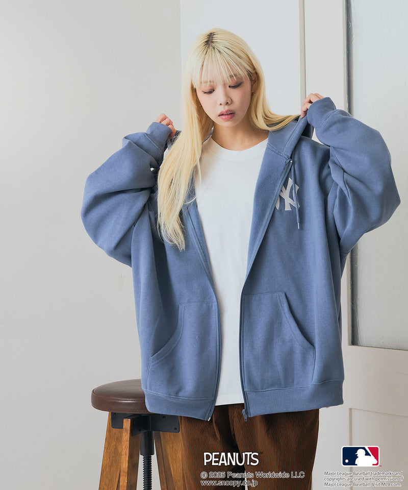 【PEANUTS×MLB】オリジナルデザイン フルジップパーカー ヤンキース ドジャース カブス キャラクター