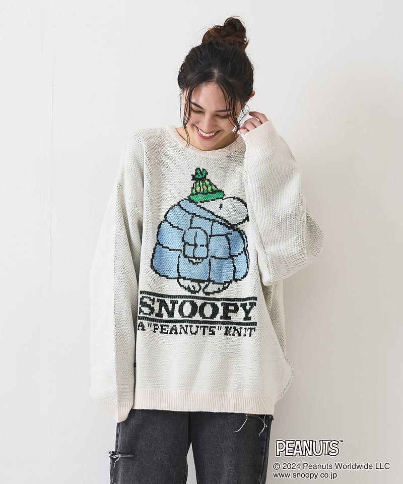 【SEQUENZ/シークエンズ】TP C/N KNIT/スヌーピー ニット クルーネック ワイドシルエット ジャガード