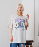 【TOM and JERRY/トムとジェリー】オリジナルデザインTシャツ 刺繍 ドロップショルダー ユニセックス