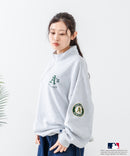 【MLB/メジャーリーグベースボール】 裏毛 ツイル ワッペン ハーフジップ