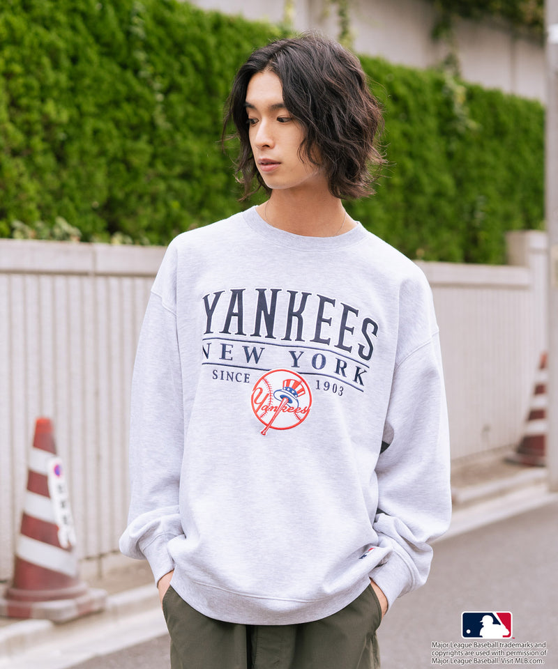 【MLB/メジャーリーグベースボール】 裏起毛 レトロロゴ クルーネックトレーナー スウェット