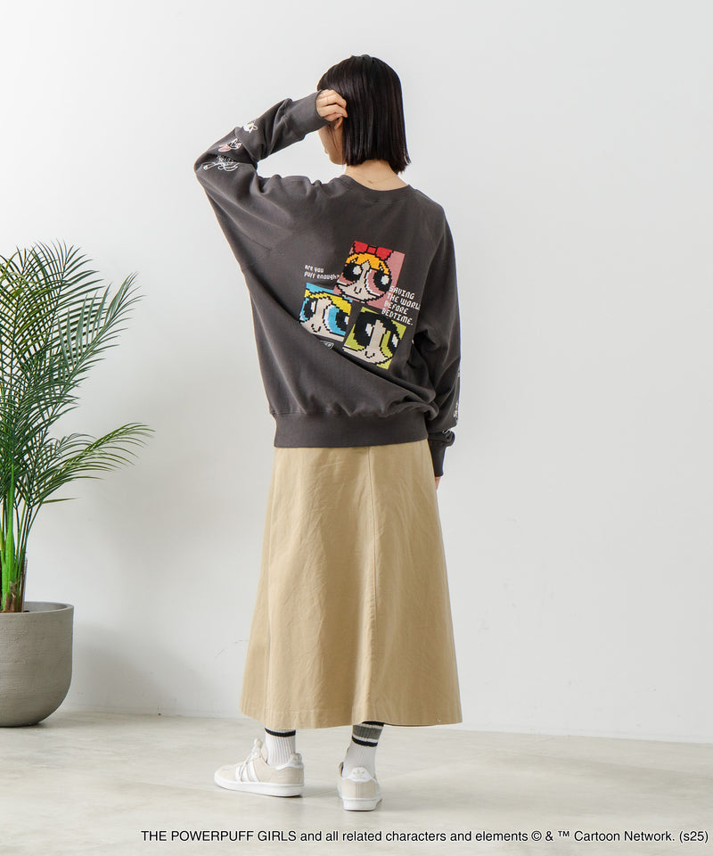 【DISCUS×THE POWERPUFF GIRLS】キャラクタープリントスウェットトレーナー メンズ レディース ユニセックス
