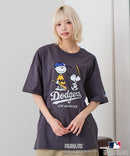 【PEANUTS×MLB】オリジナルデザインTシャツ 刺繍 ドロップショルダー ユニセックス