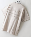 【RAGGED MOUNTAIN：ラギットマウンテン】【タフな肉厚100%コットン】BELMONT/ベルモント エンボスロゴTシャツ ヘビーウェイト ルーズシルエット 透けない・丈夫 半袖 Lベージュ ❘ジーンズメイト公式オンラインショップ