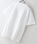 【RAGGED MOUNTAIN：ラギットマウンテン】【タフな肉厚100%コットン】BELMONT/ベルモント エンボスロゴTシャツ ヘビーウェイト ルーズシルエット 透けない・丈夫 半袖 ホワイト ❘ジーンズメイト公式オンラインショップ