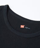 【HANES/ヘインズ】【ベタつかないリブ素材】五分袖Tシャツ 丸胴・タグレス 伸縮テレコ ストレスフリー ❘ジーンズメイト公式オンラインショップ