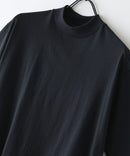 【HANES/ヘインズ】【タグレス・丸胴】Hanes モックネック リラックスTシャツ アメリカ綿100% サステナブル ストレスフリー ブラック ❘ジーンズメイト公式オンラインショップ