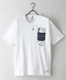 【BLUE STANDARD/ブルースタンダード】【涼しい スラブ天竺】 アニマルプリント ポケット付きＴシャツ 綿100% 凹凸素材 ペンギン ゆるかわ 凹凸素材 部屋着 ワンマイル キャンプ ❘ジーンズメイト公式オンラインショップ