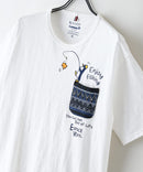 【BLUE STANDARD/ブルースタンダード】【涼しい スラブ天竺】 アニマルプリント ポケット付きＴシャツ 綿100% 凹凸素材 ペンギン ゆるかわ 凹凸素材 部屋着 ワンマイル キャンプ A柄 ❘ジーンズメイト公式オンラインショップ