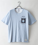 【BLUE STANDARD/ブルースタンダード】【涼しい スラブ天竺】 アニマルプリント ポケット付きＴシャツ 綿100% 凹凸素材 ペンギン ゆるかわ 凹凸素材 部屋着 ワンマイル キャンプ ❘ジーンズメイト公式オンラインショップ