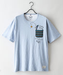 【BLUE STANDARD/ブルースタンダード】【涼しい スラブ天竺】 アニマルプリント ポケット付きＴシャツ 綿100% 凹凸素材 ペンギン ゆるかわ 凹凸素材 部屋着 ワンマイル キャンプ ❘ジーンズメイト公式オンラインショップ