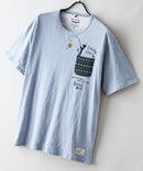 【BLUE STANDARD/ブルースタンダード】【涼しい スラブ天竺】 アニマルプリント ポケット付きＴシャツ 綿100% 凹凸素材 ペンギン ゆるかわ 凹凸素材 部屋着 ワンマイル キャンプ ❘ジーンズメイト公式オンラインショップ
