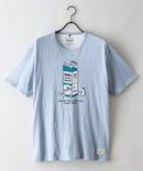 【BLUE STANDARD/ブルースタンダード】【涼しい スラブ天竺】 アニマルプリントＴシャツ 綿100% 凹凸素材 ペンギン ゆるかわ 凹凸素材 部屋着 ワンマイル キャンプ