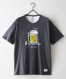 【BLUE STANDARD/ブルースタンダード】【涼しい スラブ天竺】 アニマルプリントＴシャツ 綿100% 凹凸素材 ペンギン ゆるかわ 凹凸素材 部屋着 ワンマイル キャンプ