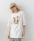 【DISCUS/ディスカス】【選べる丈感・ビーバス＆バッドヘッド】DISCUS×BEAVIS AND BUTT-HEAD コラボＴシャツ 綿100% クルーネック アニメ キャラクタープリント アメカジ ストリート