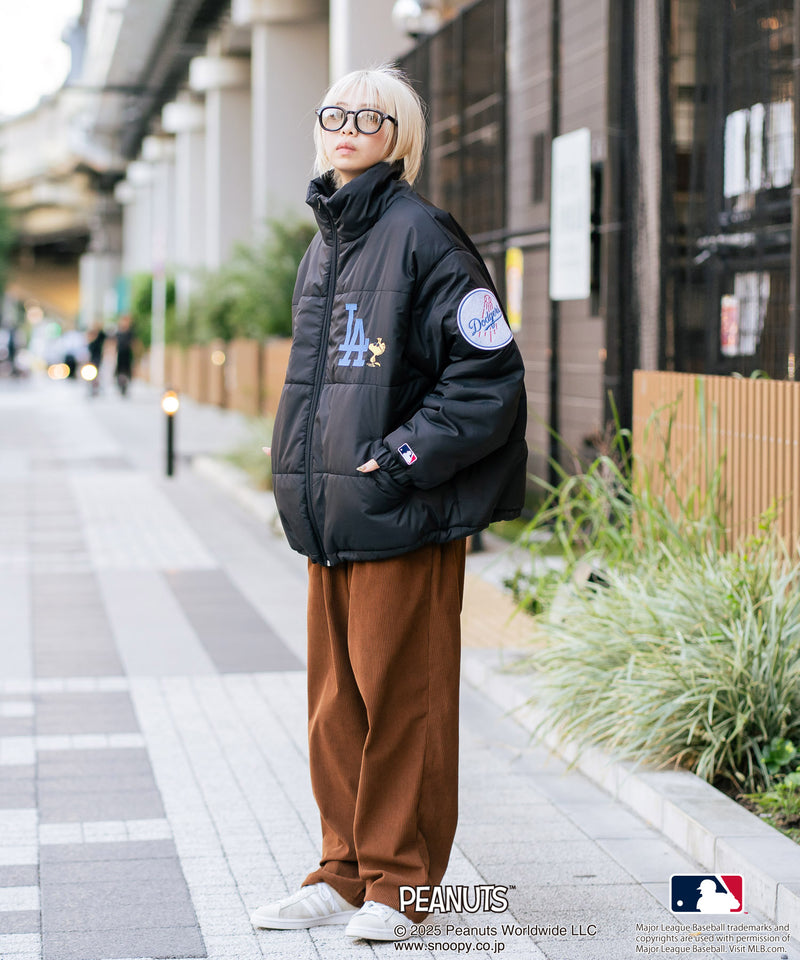【PEANUTS×MLB】オリジナルデザイン ナイロンパファージャケット 中綿ジャケット ヤンキース ドジャース ホワイトソックス