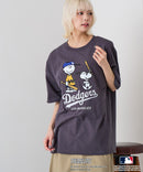 【PEANUTS×MLB】オリジナルデザインTシャツ 刺繍 ドロップショルダー ユニセックス