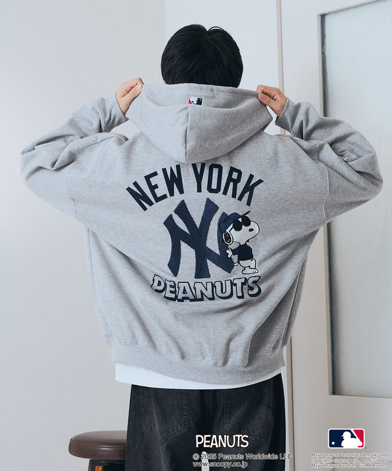 【PEANUTS×MLB】オリジナルデザイン フルジップパーカー ヤンキース ドジャース カブス キャラクター