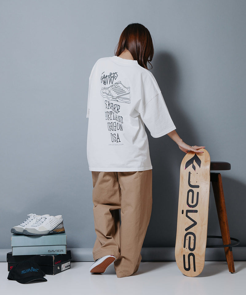 【SAVIER/サビアー】オーバーサイズ バックプリント Tシャツ