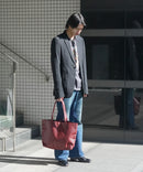 7ポケット フェイクレザー トートバッグ PUトート BLUE STANDARD