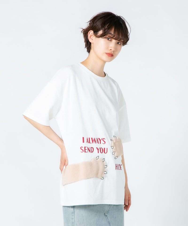 【Hi Hey Hoooo/ハイヘイホー】クマ サメ バックハグTシャツ アニマルシリーズ zo