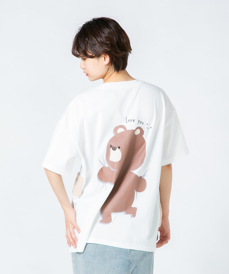 【Hi Hey Hoooo/ハイヘイホー】クマ サメ バックハグTシャツ アニマルシリーズ zo