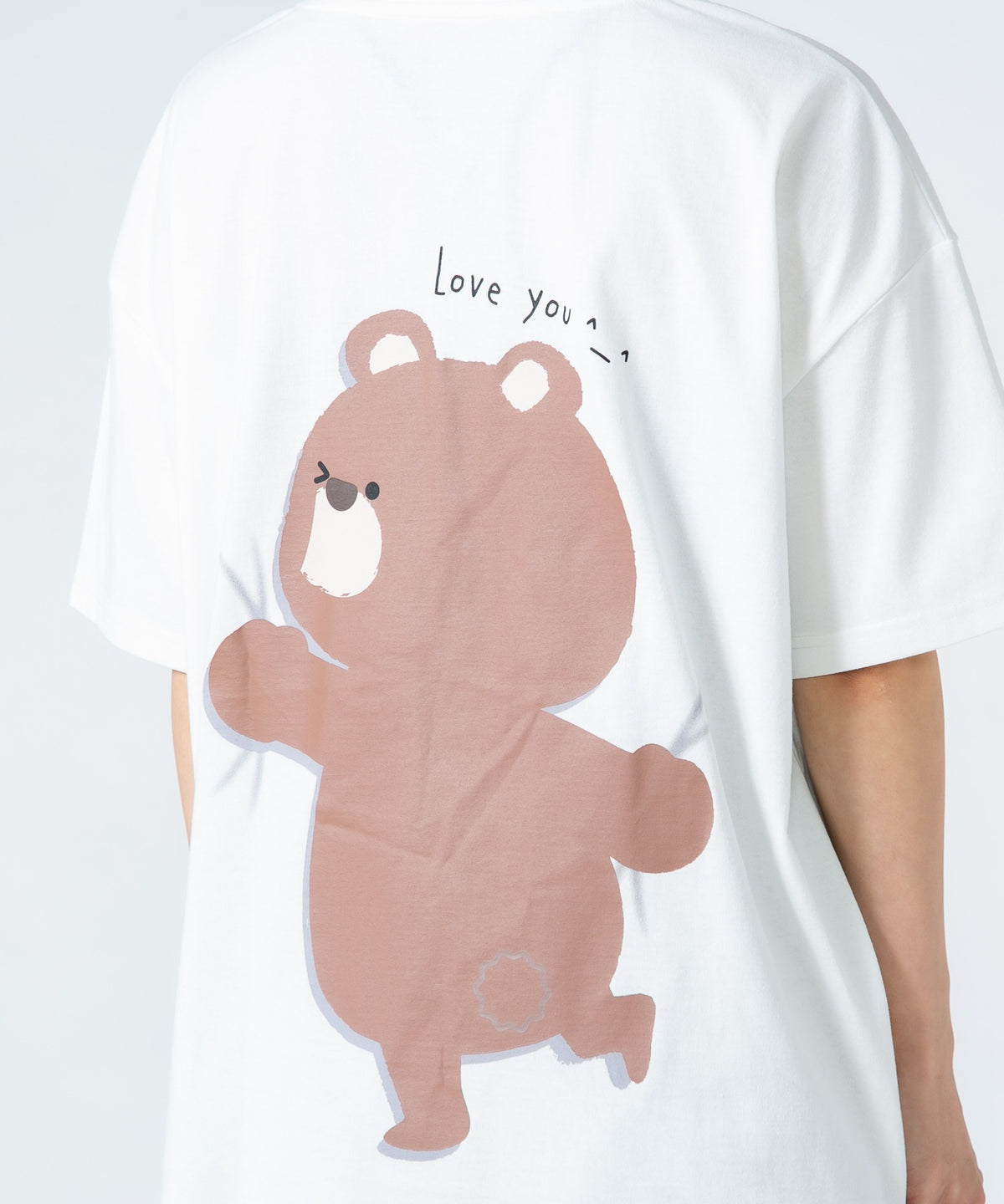 tシャツ 「Hi Hey Hoooo/ハイヘイホー」くま さめ顔どんTシャツ アニマルシリーズ レディース LB/S tシャツ 「Hi Hey Hoooo/ハイヘイホー」くま さめ顔どんT
