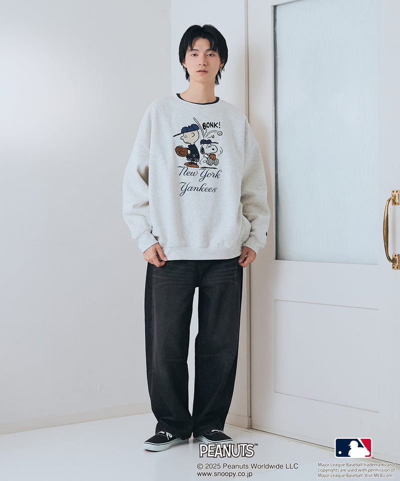 【PEANUTS×MLB】オリジナルデザイン 裏起毛トレーナー ヤンキース ドジャース カブス キャラクター