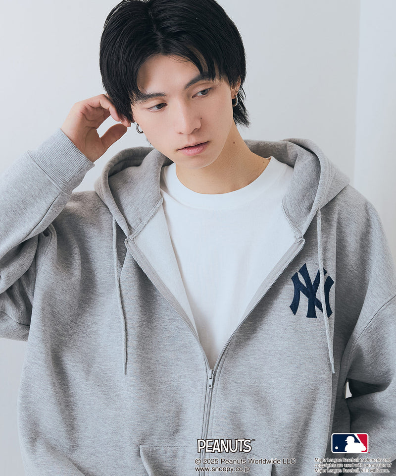 【PEANUTS×MLB】オリジナルデザイン フルジップパーカー ヤンキース ドジャース カブス キャラクター