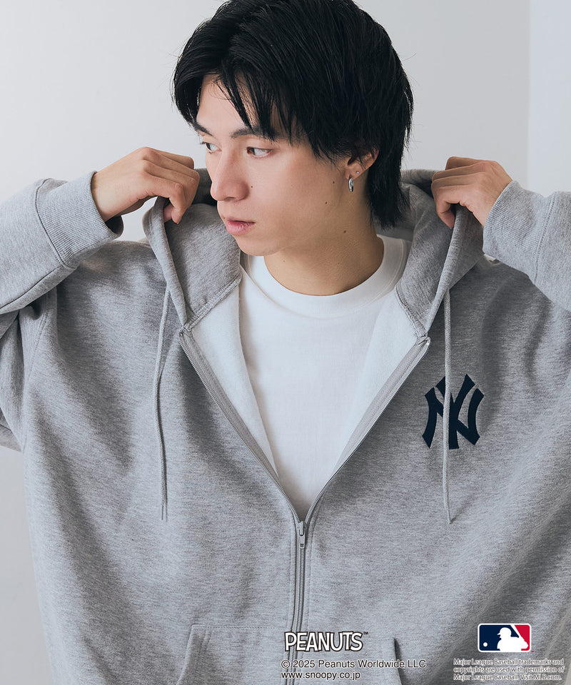 【PEANUTS×MLB】オリジナルデザイン フルジップパーカー ヤンキース ドジャース カブス キャラクター