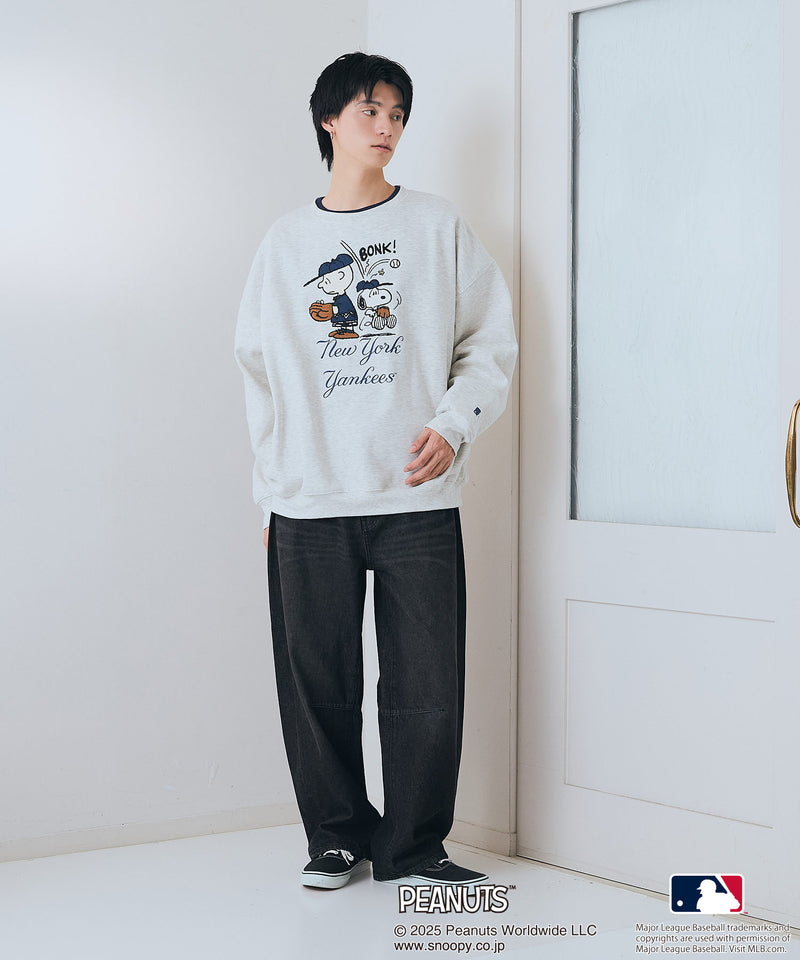 【PEANUTS×MLB】オリジナルデザイン 裏起毛トレーナー ヤンキース ドジャース カブス キャラクター