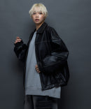 【SAVIER/サビアー】オーバーサイズ ヴィンテージライク フェイクレザージャケット