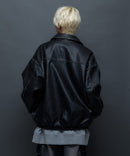 【SAVIER/サビアー】オーバーサイズ ヴィンテージライク フェイクレザージャケット