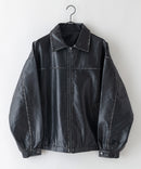 【SAVIER/サビアー】オーバーサイズ ヴィンテージライク フェイクレザージャケット