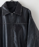 【SAVIER/サビアー】オーバーサイズ ヴィンテージライク フェイクレザージャケット