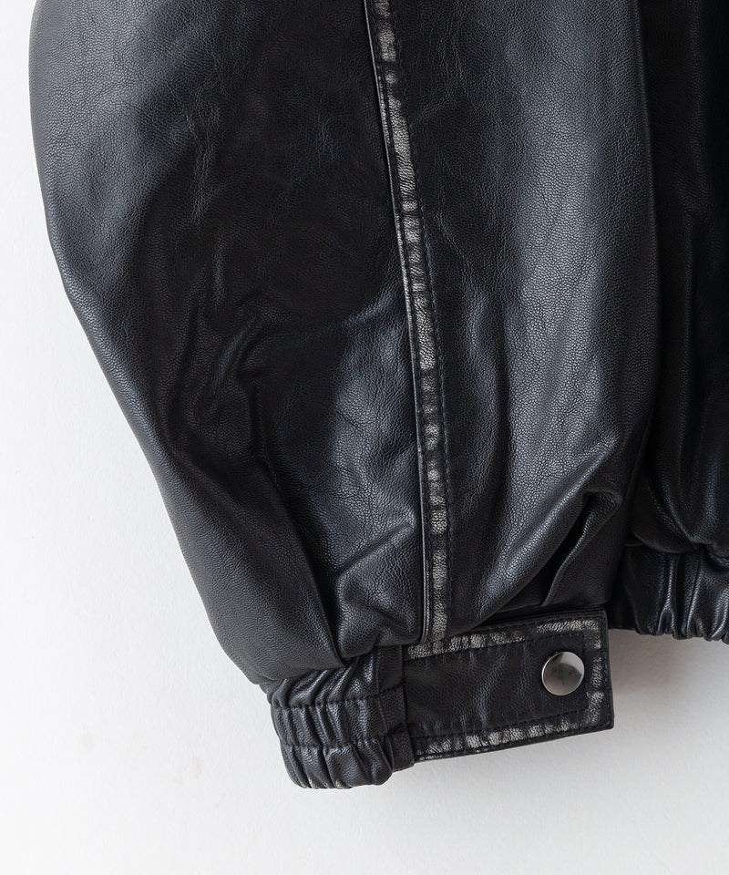 【SAVIER/サビアー】オーバーサイズ ヴィンテージライク フェイクレザージャケット