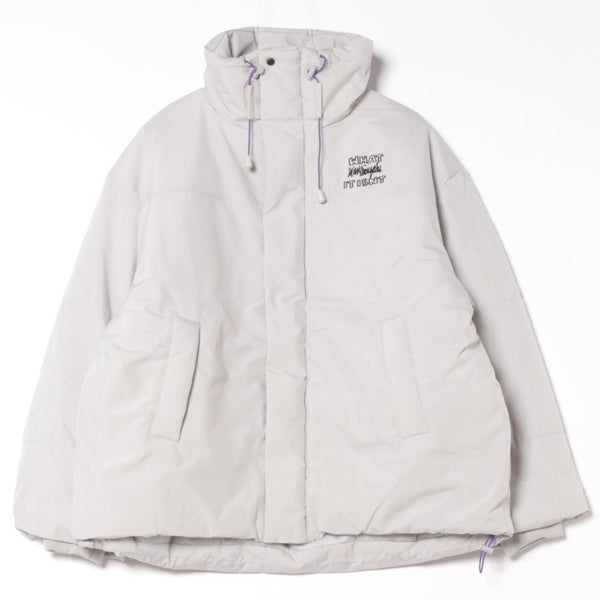 スタンドカラーリラックスフィット バックプリント パファージャケット