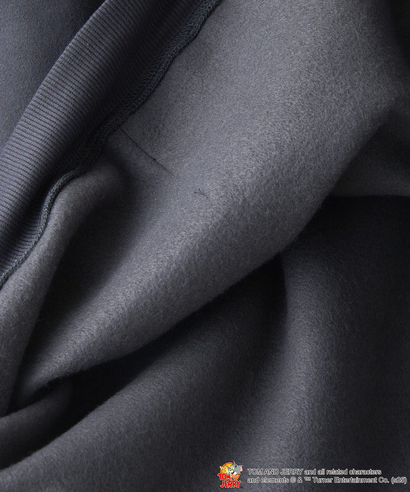 【TOM and JERRY/トムとジェリー】オリジナルデザイン 刺繍 プルオーバーパーカー フーディー ジェリー タフィー サカナ ドロップショルダー ビッグシルエット