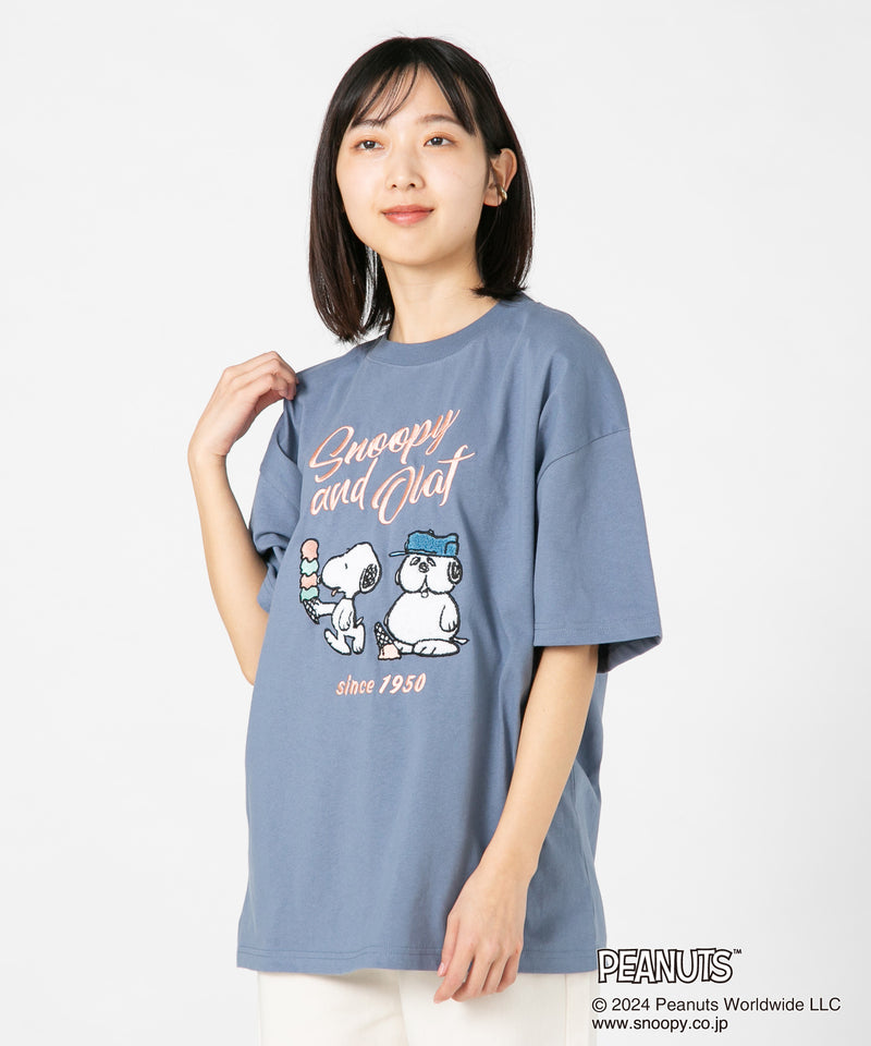 【2024新規】PEANUTS ピーナッツ オリジナルデザイン Tシャツ スヌーピー オラフ ベル ドロップショルダー ビッグシルエット ユニセックス