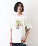 【SPONGEBOB/スポンジ・ボブ】 オリジナルデザイン 刺繍 Tシャツ ドロップショルダー ビッグシルエット ユニセックス キャラクター