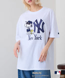 【PEANUTS×MLB】オリジナルデザインTシャツ 刺繍 ドロップショルダー ユニセックス