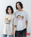 【おさるのジョージ】 オリジナルデザイン 刺繍 Tシャツ ジョージ ドロップショルダー ビッグシルエット ユニセックス キャラクター