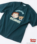 【おさるのジョージ】 オリジナルデザイン 刺繍 Tシャツ ジョージ ドロップショルダー ビッグシルエット ユニセックス キャラクター