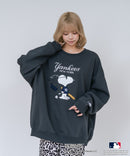 【PEANUTS/ピーナッツ】【ユニセックスデザインでリンクコーデにも◎】MLB×PEANUTS 裏起毛トレーナー 保温 キャラクター ドジャース ヤンキース パイレーツ ❘ジーンズメイト公式オンラインショップ