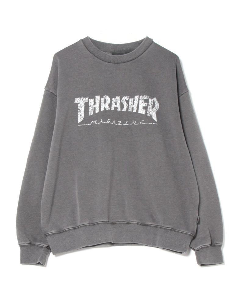 【THRASHER / スラッシャー】 ヘビーウェイト ピグメント マガジンロゴ クルーネック スウェット LOGO PIGMENT SWEAT