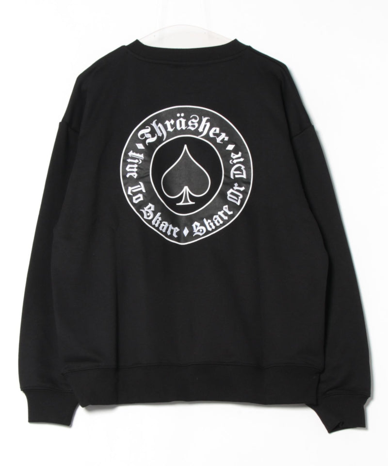 【THRASHER/スラッシャー】ヘビーウェイト マガジンロゴ スペードオースロゴ クルーネック スウェット LOGO CREW SWEAT