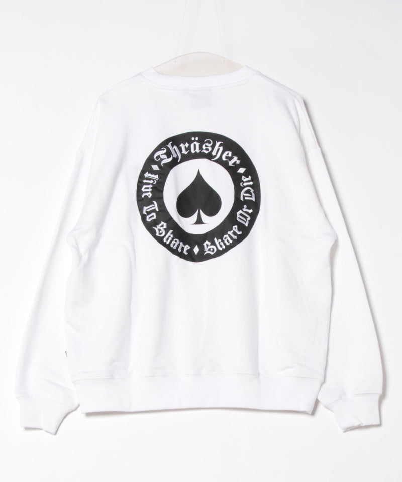 【THRASHER/スラッシャー】ヘビーウェイト マガジンロゴ スペードオースロゴ クルーネック スウェット LOGO CREW SWEAT