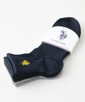 【U.S. POLO ASSN./ユーエスポロアッスン】無地 ワンポイントロゴ刺繍ソックス 3足組 クルー丈 定番 ギフト 23～25cm